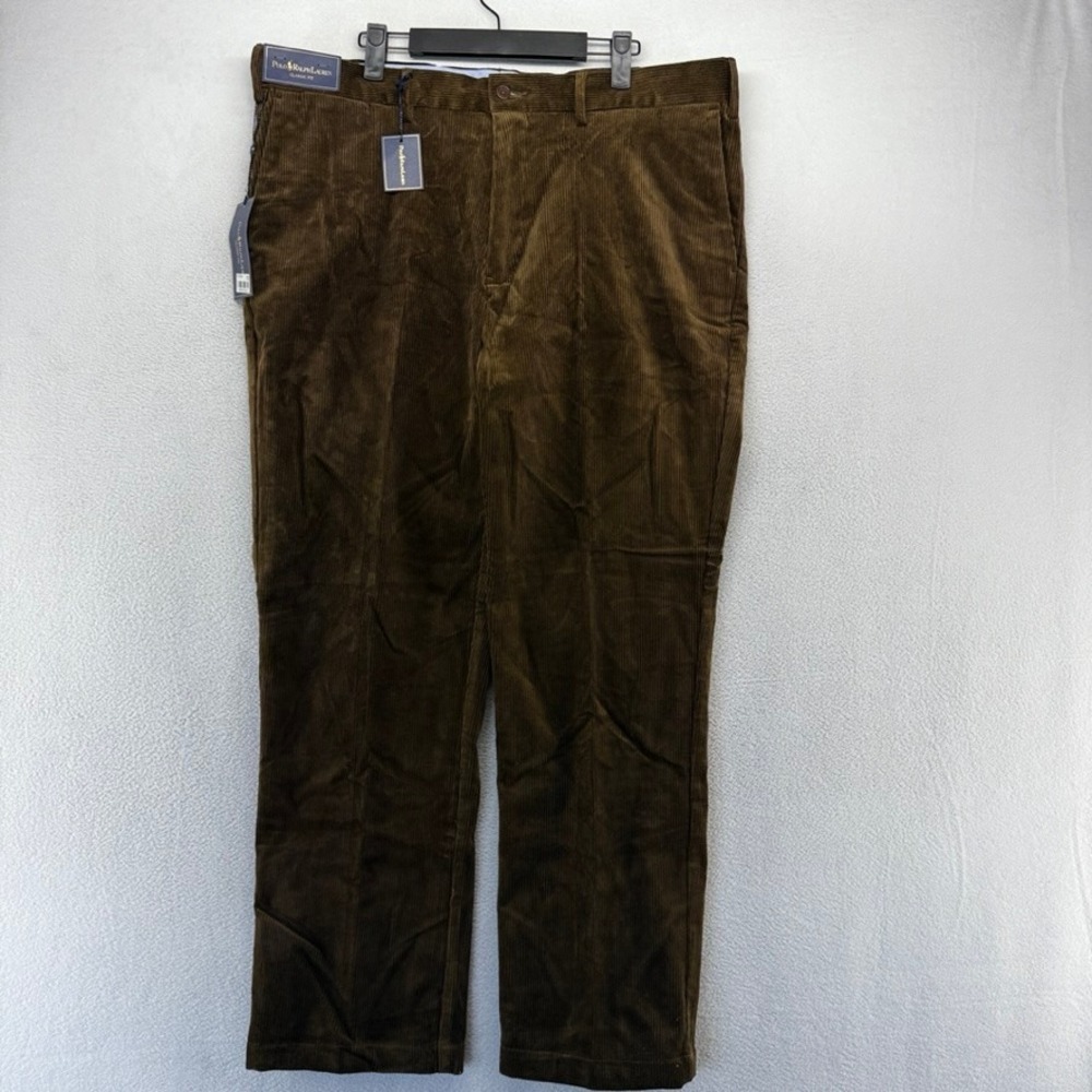 Ralph Lauren Pants Mens 38x30 Brown Corduroy Straight Deadstock Preppy Old Money